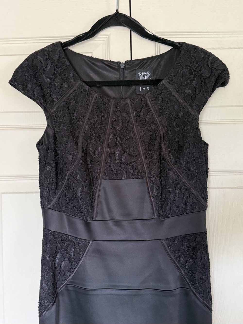 JAX Black Lace-Panel Cocktail Dress